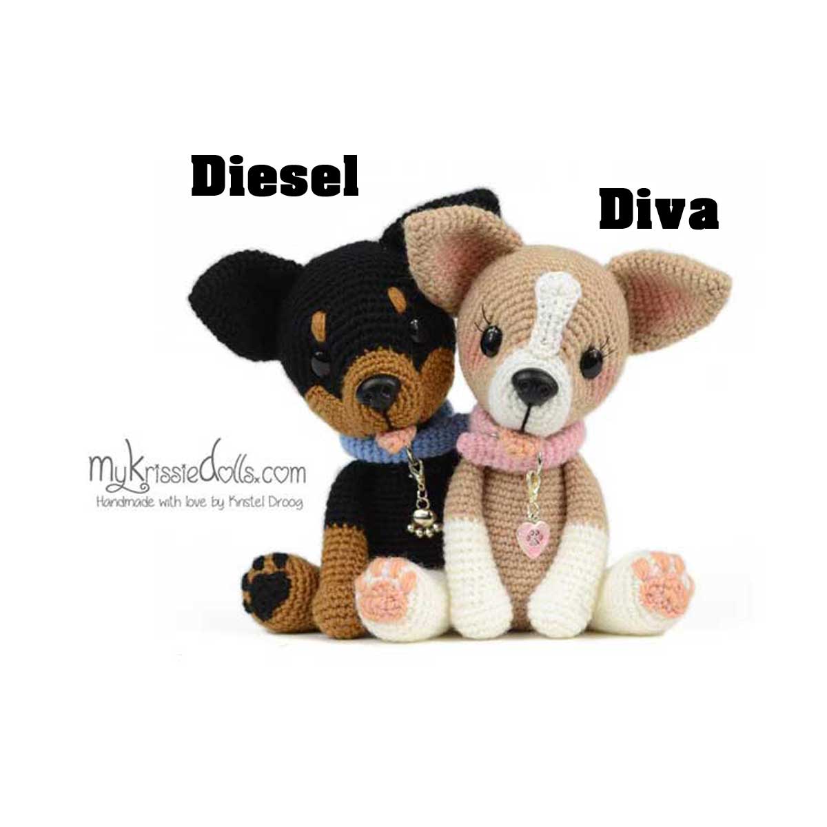 hondjes van sokkenwol chihuahua diva of diesel haakpakket