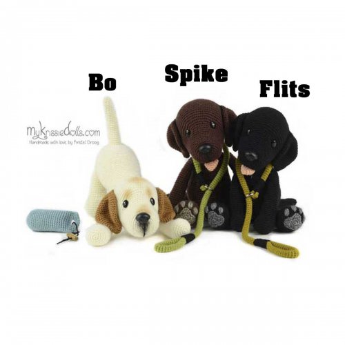 hondjes van sokkenwol labrador bo spike flits haakpakket